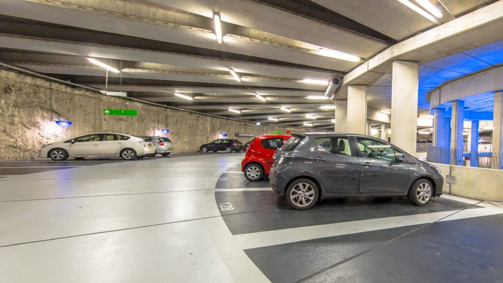 AI-powered parking lot surveillance detecting suspicious activity