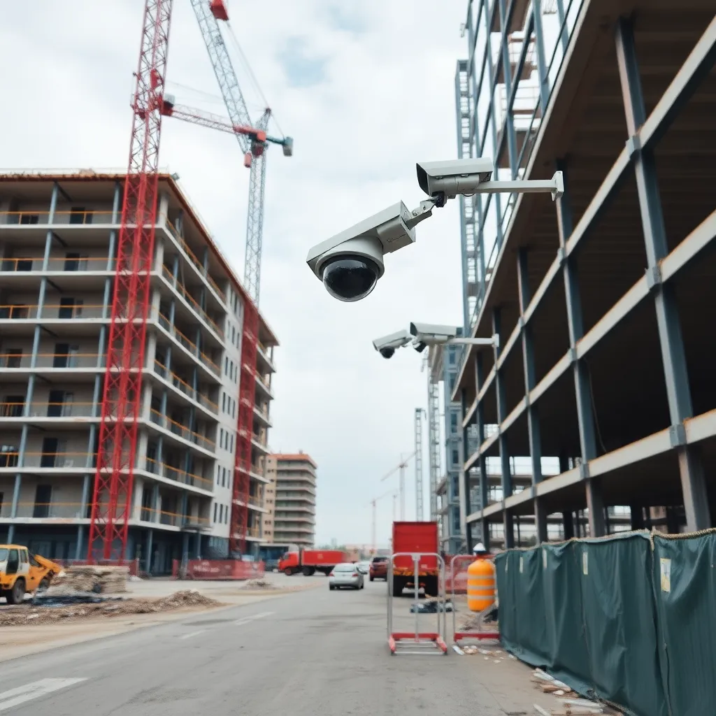 CCTV camera mounted on building