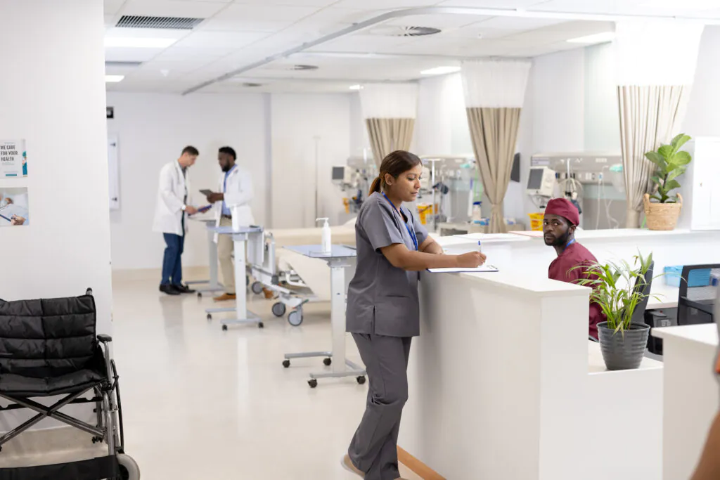 Hospital security monitoring system cameras in healthcare facility