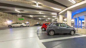 AI-powered parking lot surveillance detecting suspicious activity