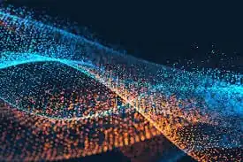 This image is an abstract representation of a complex, interconnected system. The flowing, wavy lines of glowing particles—one blue and one orange—against a dark background likely symbolize the streams of data and signals from an extensive network of cameras. The title, "Smart City Surveillance: Singapore’s Camera System Stands as a Potent Deterrent," suggests that this visual is a metaphor for a high-tech, unified surveillance system. It represents the digital infrastructure that provides constant monitoring and acts as a powerful deterrent against crime and security threats within an urban environment.