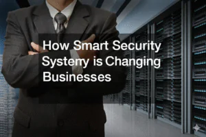 A businessman standing in a secure server room, illustrating the power of Smart Security for business security. Features include advanced AI CCTV monitoring, remote CCTV monitoring, and live CCTV monitoring with 24/7 monitoring services.
