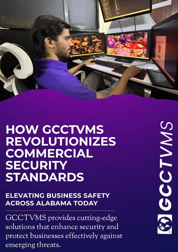 Professional security specialist providing live video monitoring services for Alabama commercial properties