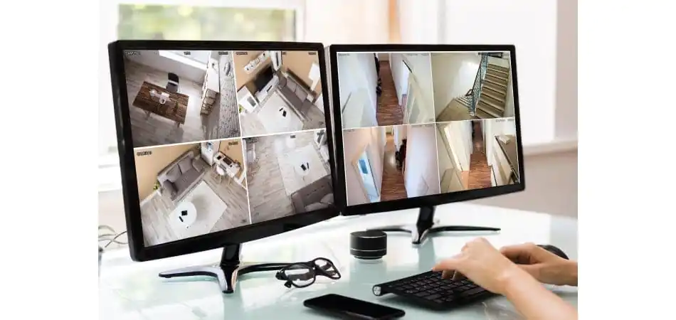 live-video-monitoring-services GCCTVMS operator providing live security monitoring service watching real-time CCTV camera feeds with threat detection and two-way audio response. indoor surveillance. Remote Monitoring Solutions